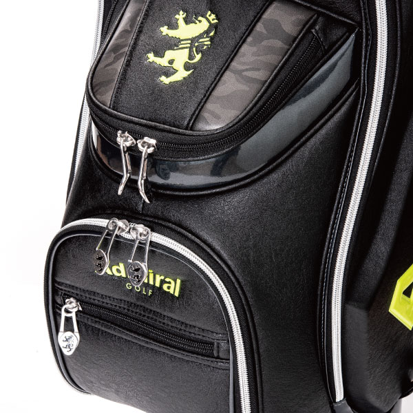 F0500 新品 23SS Admiral GOLF/キャディバッグ 【サイズ：9.5型】 ブラック ADMG3AC3 47インチ対応 5分割 アドミラル ゴルフ Admiral Golf キャディバッグ カートキャディバッグ アドミラル