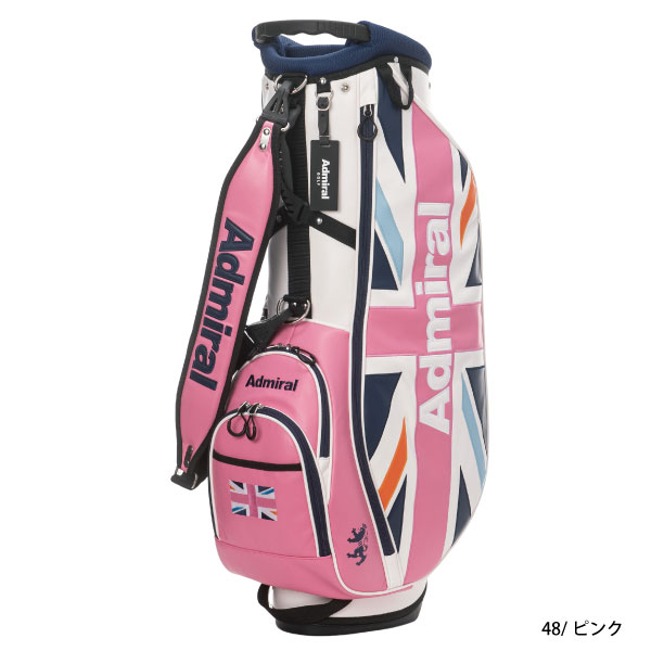 値下げ　ADMRIAL キャディバッグ ホワイト/ピンク Admiral Golf（アドミラルゴルフ） キャディバッグ カラフルスタンド