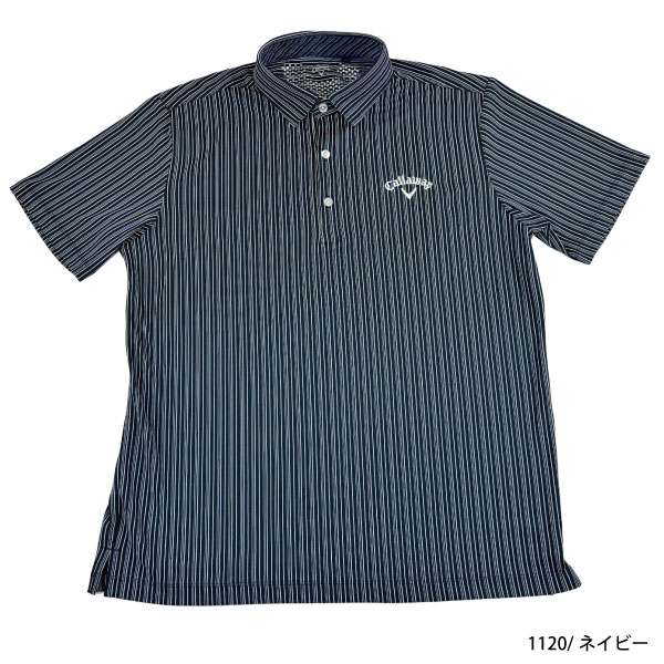 キャロウェイC25134107 メンズ半袖トップス ネイビー Ｌサイズ Callaway（キャロウェイ） 春夏特価 ネコポス対象 ゴルフウェア 半袖