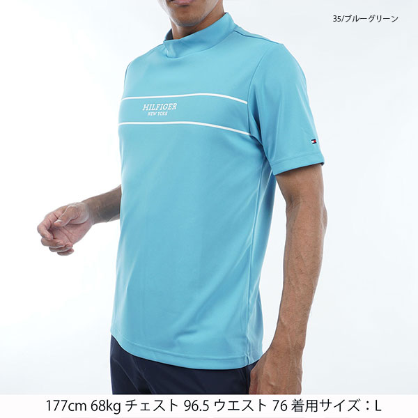 春夏特価 ネコポス対象 ゴルフウェア ゴルフシャツ 半袖モックネックシャツ トミーヒルフィガー THMA420 メンズ UVカット 吸汗速乾 大きいサイズ有 TOMMY 関連画像1