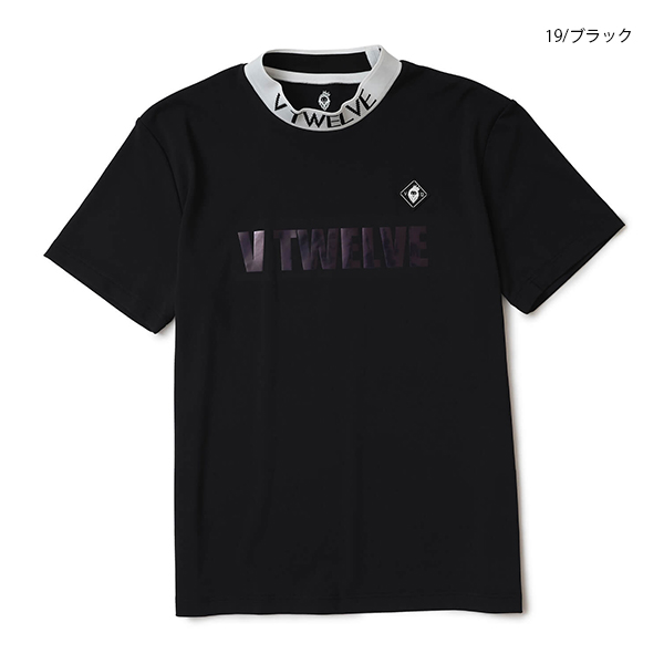 V12 ヴィ・トゥエルヴ ゴルフ メンズ 半袖モックネックシャツ Lサイズ V TWELVE モックネックレ 半袖シャツ V12 ゴルフ メンズ 半袖 モック