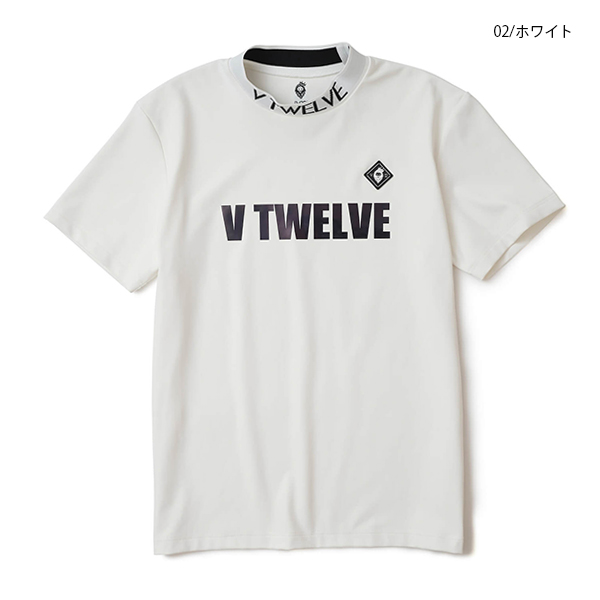 美品　V12 ヴィトゥエルヴ　半袖モックネックシャツ V TWELVE ゴルフウェア 半袖モックネック V12 ゴルフ 半袖シャツ