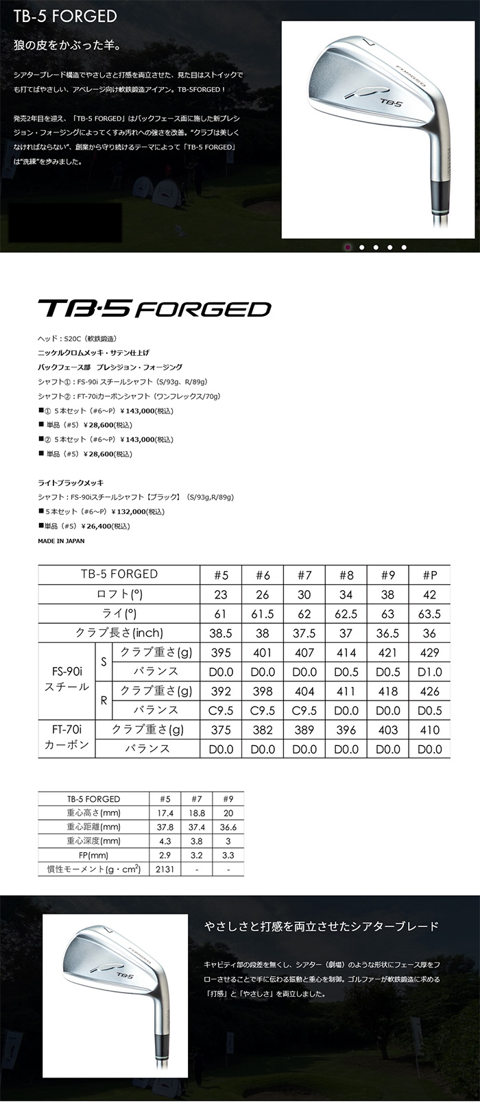 23モデル カスタム フォーティーンアイアンセット TB 5 FORGED FOURTEEN GOLF Recoil リコイル95/110 USTマミヤ シャフトラボ :tb 5 forged 6set recoil 95:ゴルフマガジーノ