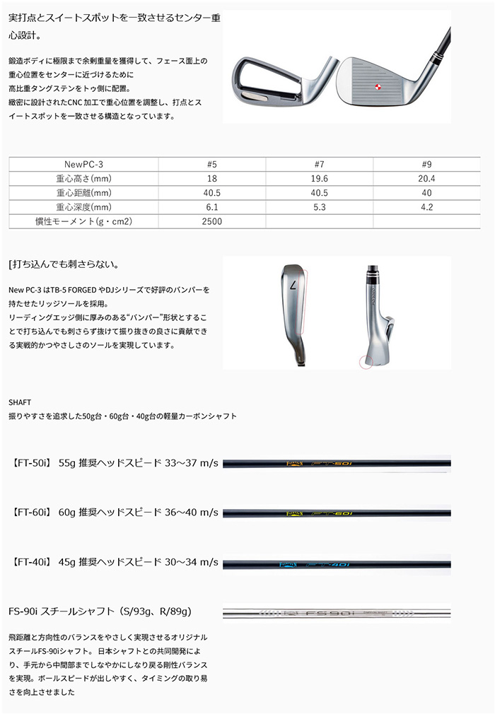 カスタム フォーティーン  アイアンセット 24モデル PC-3 FOURTEEN GOLF Elevate MPH95の画像