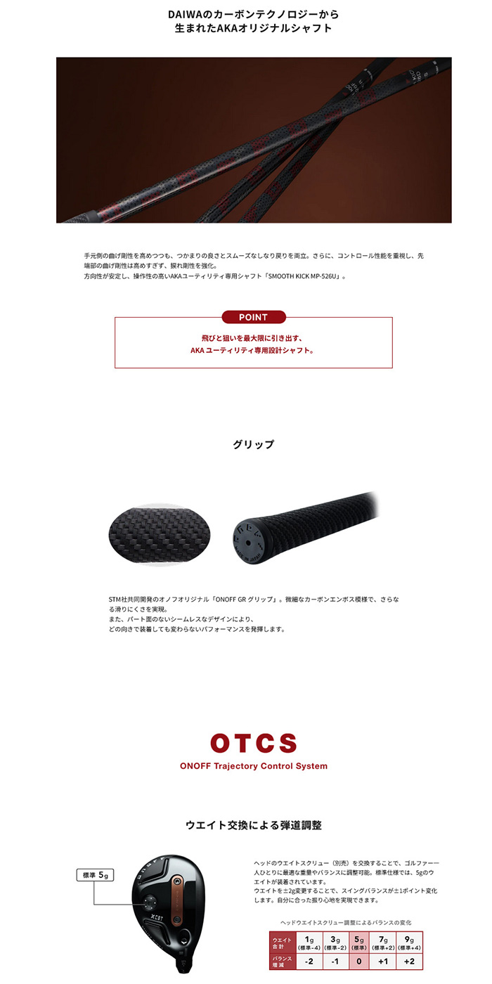 カスタム 26モデル 赤オノフ ユーティリティウィングスDiamana Thump IRON 特注  オーダーカスタム品 赤オノフ CBTグリップ UTの画像