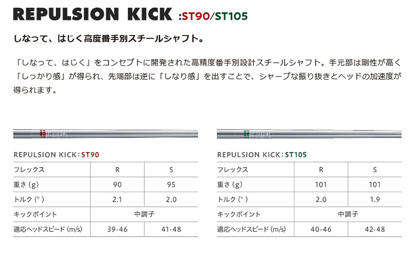 ゴルフクラブ カスタム 24モデル ONOFF KURO アイアン REPULSION KICK ST90/ST105 特注  オーダーカスタム品 黒オノフ 通常グリップ｜golf-magazzino｜12