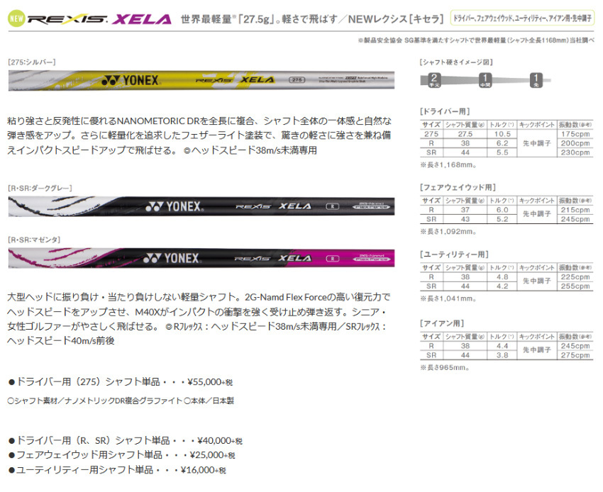 カスタム 左用 24モデル ヨネックス EZONE GT UT ユーティリティ YONEX GOLF シャフト レクシス キセラ ダークグレー REXIS XELA  受注生産 カスタムオーダー｜golf-magazzino｜08