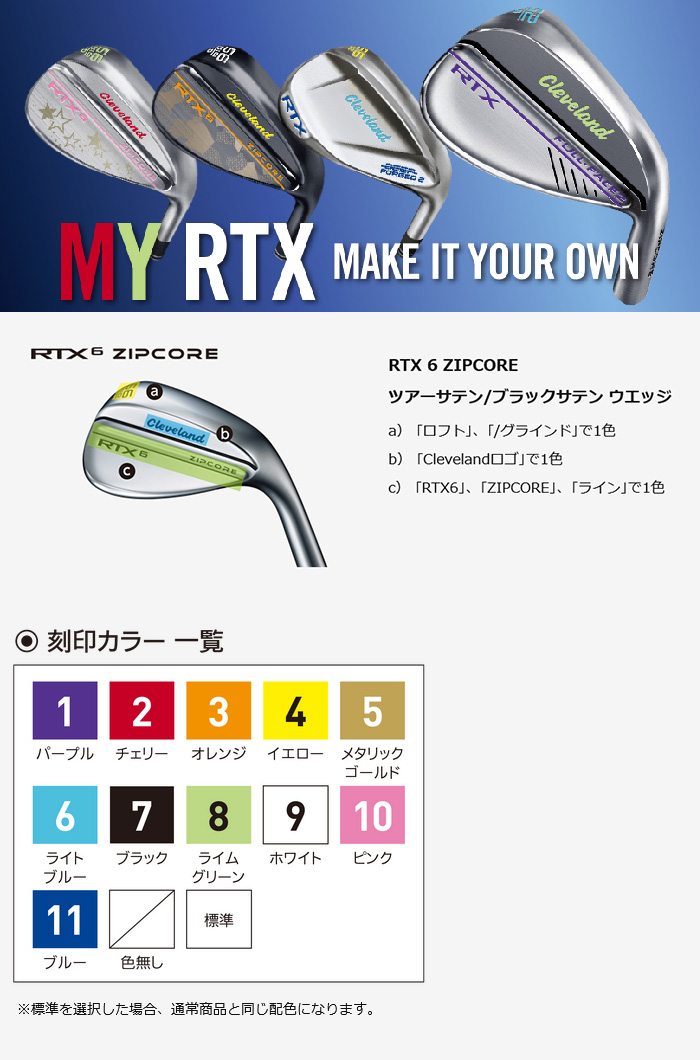 Cleveland Golf 刻印カラーカスタム ダンロップ RTX FULL-FACE 2