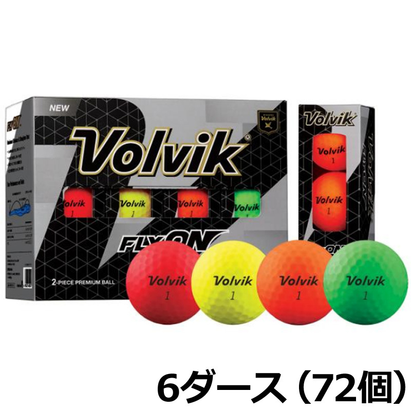 ボルビック Volvik ゴルフボール フライオン マット仕上げカラーミックス 6ダース(72個) ヴォルヴィック