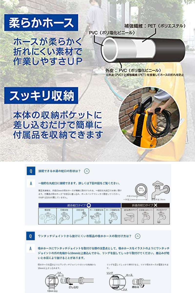 リョービ 高圧洗浄機 KSJ-1420 最大吐出出力7.3MPa すぐに使える