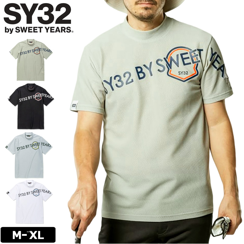 SALE特価 SY32 GOLF 2023 メンズ モックネック 半袖シャツ SYG-23S37