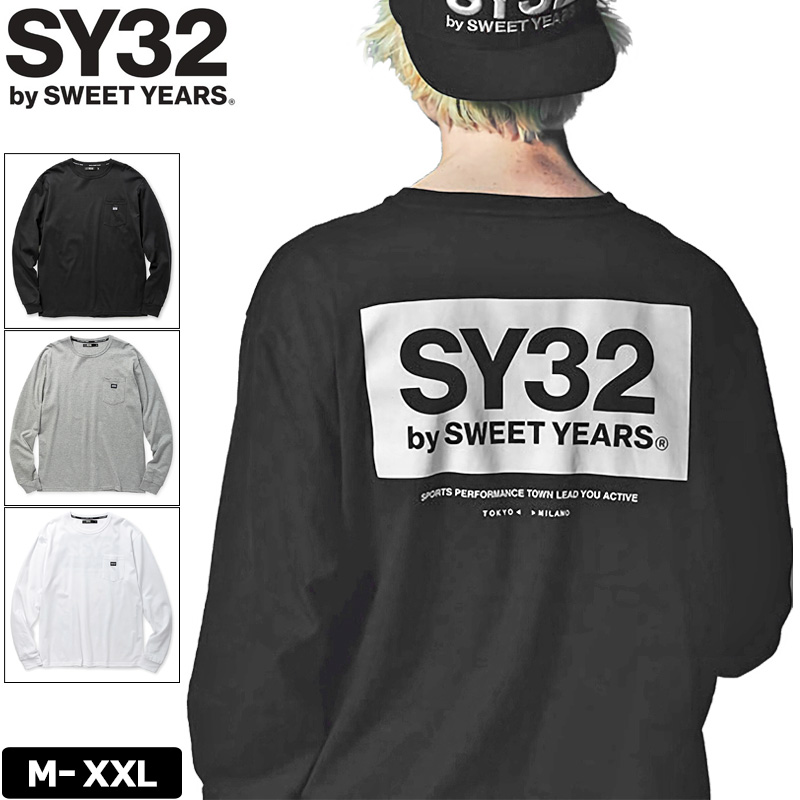 SY32 2023 メンズ 長袖 Tシャツ BACKPRINT POCKET TNS1785J 23SS