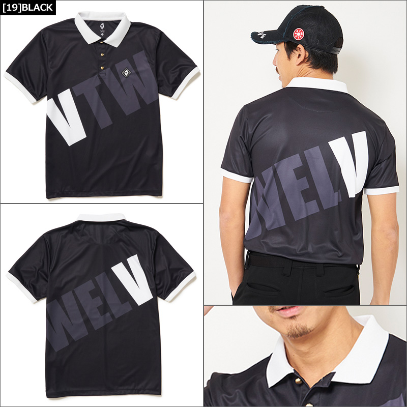 V12 ゴルフ メンズ 半袖 ポロシャツ BIG LOGO POLO V122010-CT04 ヴィ