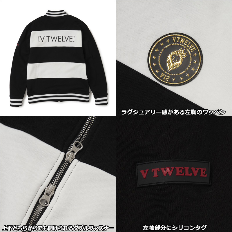 V12 ゴルフ レディース 裏起毛 スウェット ジャケット SWEAT BORDER