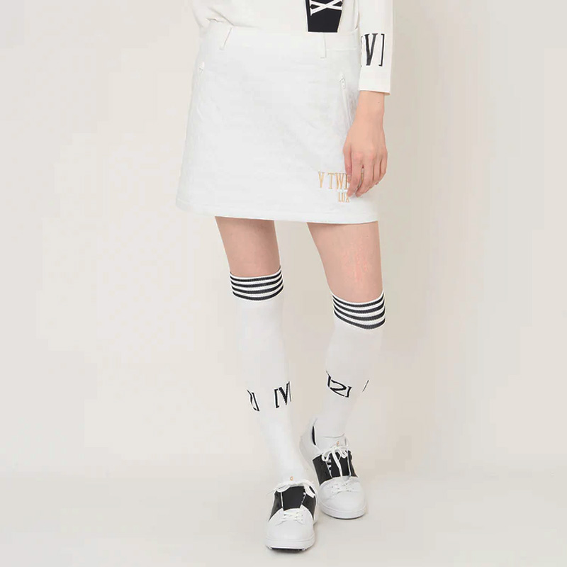 V TWELVE LUX キルティングスカート ホワイト 25AW商品-25142013】シルキータフタキルティングスカート – DUAL VIEW