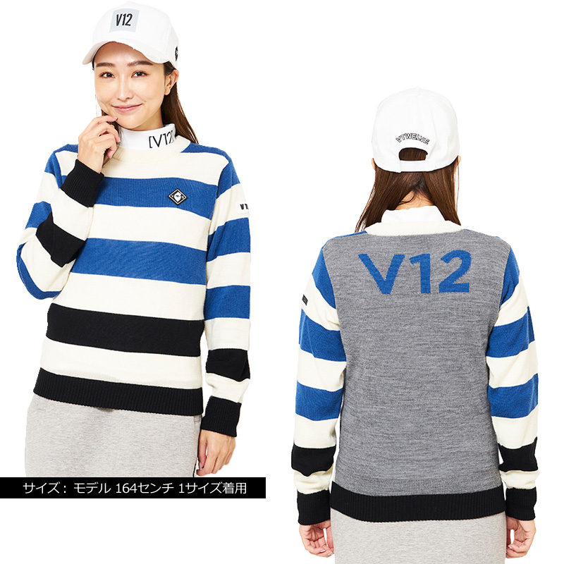 V12 ゴルフウェア レディース セーター MULTI BORDER V121920-KN02 15/GREY 19FW  :vtwrnv121920-kn02-15-wm:サードウェイブ ゴルフスポーツ - 通販 - Yahoo!ショッピング