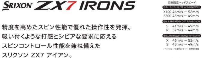 SRIXON ゴルフ クラブ ダンロップ スリクソン ZX7 アイアン 8本セット