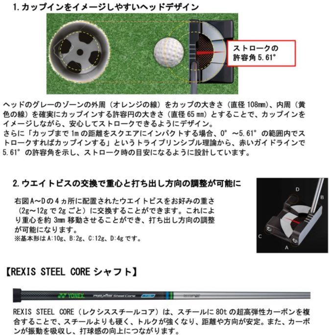 YONEX(ヨネックス) ゴルフ クラブ パター イーゾーン TP-S600 YONEX(ヨネックス) ゴルフ クラブ パター イーゾーン TP-S600