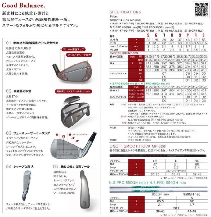 AKA ONOFF IRON アイアン8本セット(5〜SW) N.S.PRO スチールシャフト