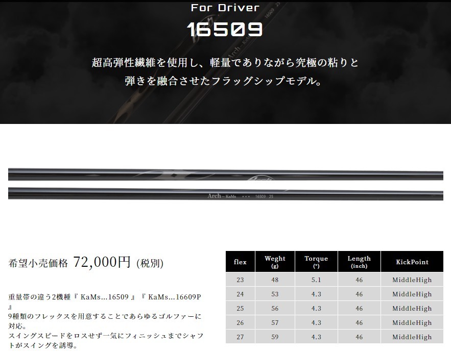 PING（ピン） カスタムシャフト 新品 スリーブ付シャフト Arch golf