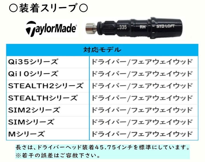 TaylorMade（テーラーメイド） カスタムシャフト 新品 スリーブ付