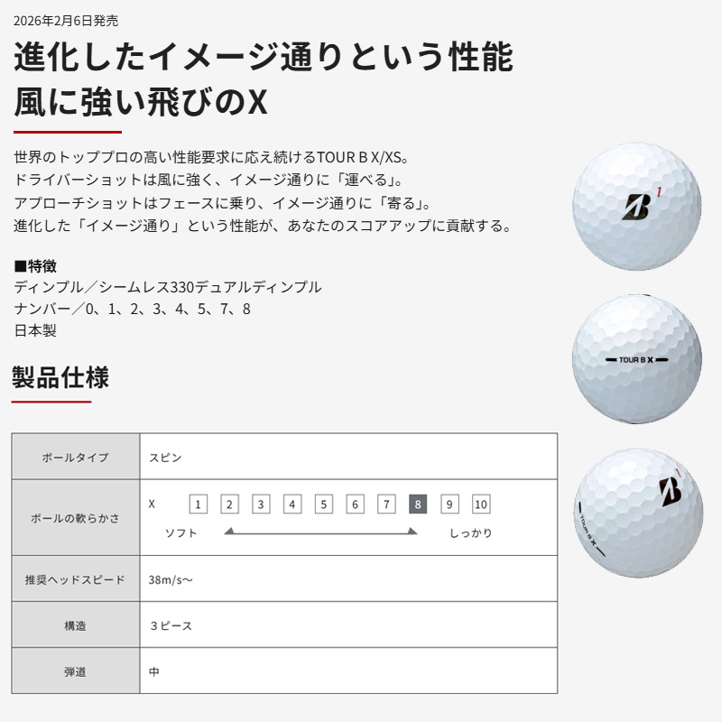 オウンネーム 名入れ 対応 ブリヂストンゴルフ TOUR B X ゴルフボール