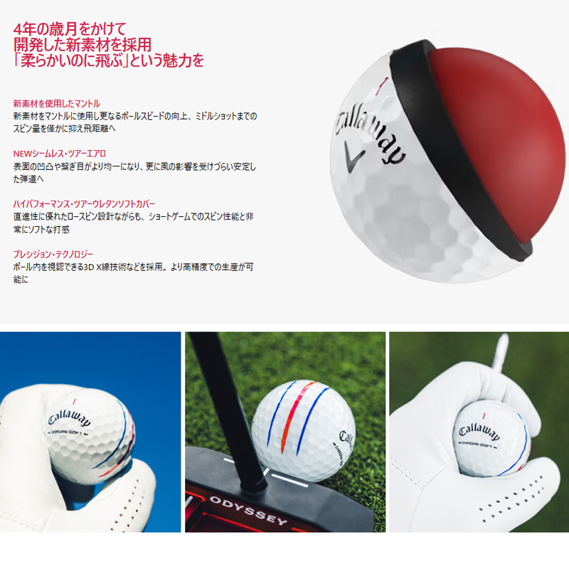【3ダース】オウンネーム 名入れ対応 3ダースセット キャロウェイ CALLAWAY CHROME SOFT トリプルトラックボール ゴルフボール 3ダース ホワイト イエロー_6