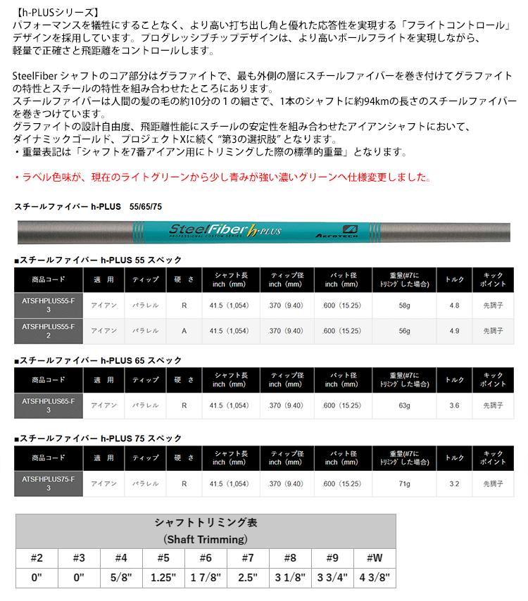 スチールファイバー　プライベートリザーブ　アイアン用シャフト　９本セット スチールファイバー プライベートリザーブ アイアン用シャフト