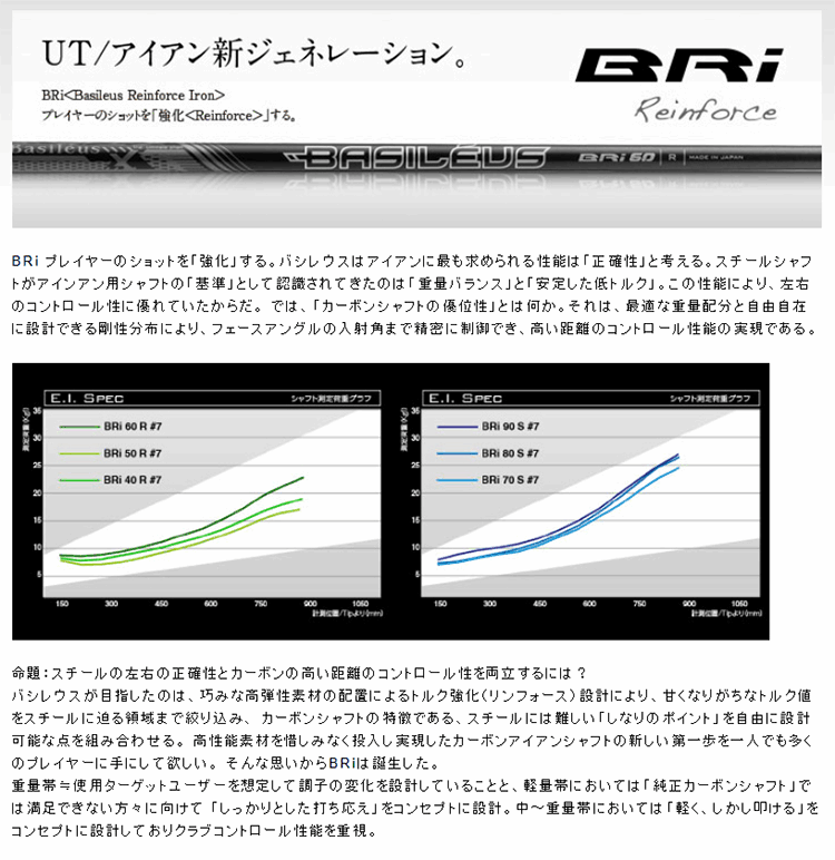 シャフト アイアン用 バシレウス BRi アイアン (#6〜#W/5本組) : bas