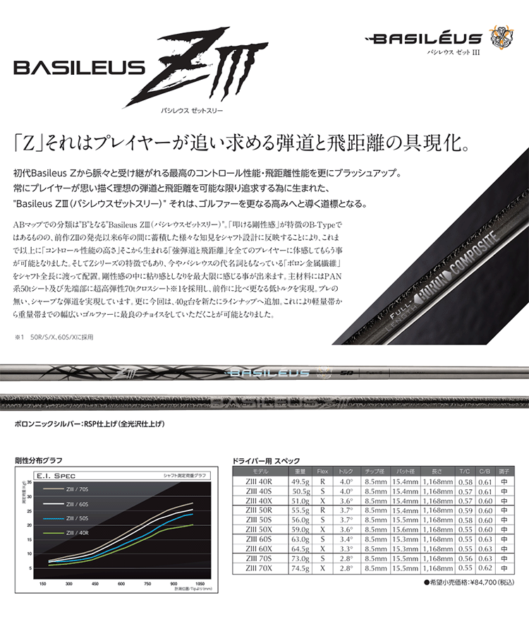Basileus シャフト ドライバー用 バシレウス Z III : ゴルフ