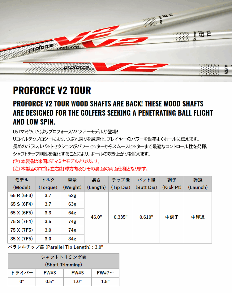 UST Mamiya テーラーメイド用OEM対応スリーブ付シャフト UST