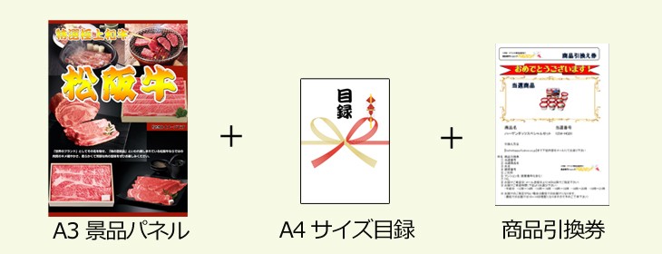 最安値最安値景品 ゴルフコンペ 賞品 全国和牛食べ比べ（松阪・近江・神戸・飛騨・米沢）豪華５点セット 景品パネル＆引換券付き目録15226 コンペ景品 