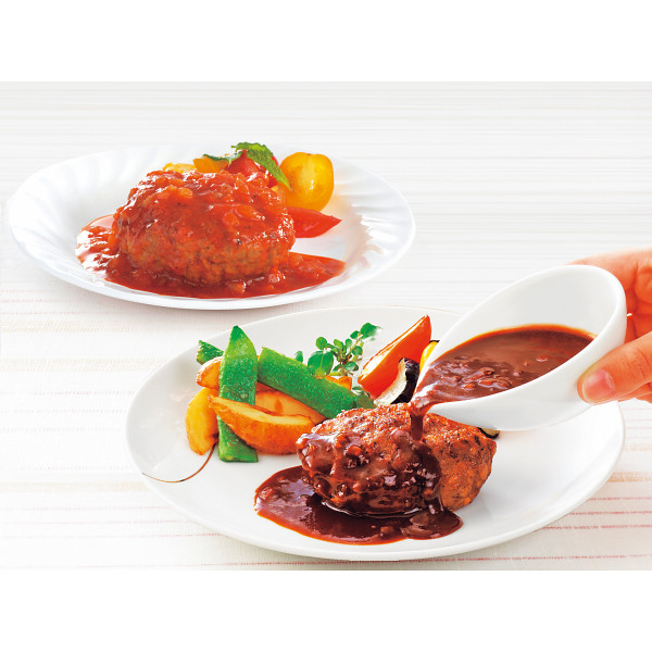Yahoo! Yahoo!ショッピング(ヤフー ショッピング)米久 お肉屋さんのハンバーグ 2種のソース8食セット【目録】