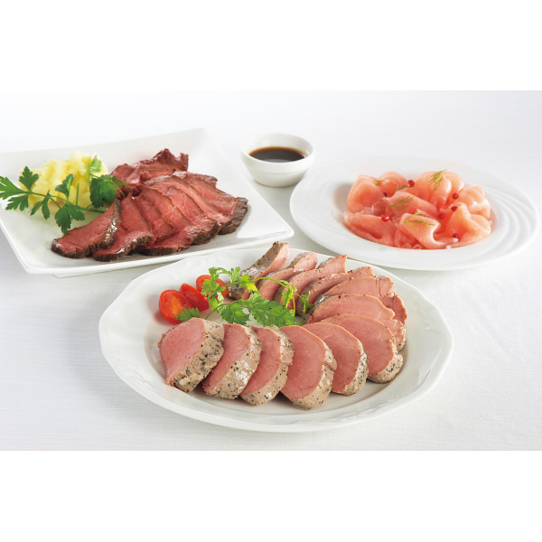 Yahoo! Yahoo!ショッピング(ヤフー ショッピング)米久 豚ひれ肉のやわらかローストポーク＆ローストビーフ＆生ハムセット【目録】