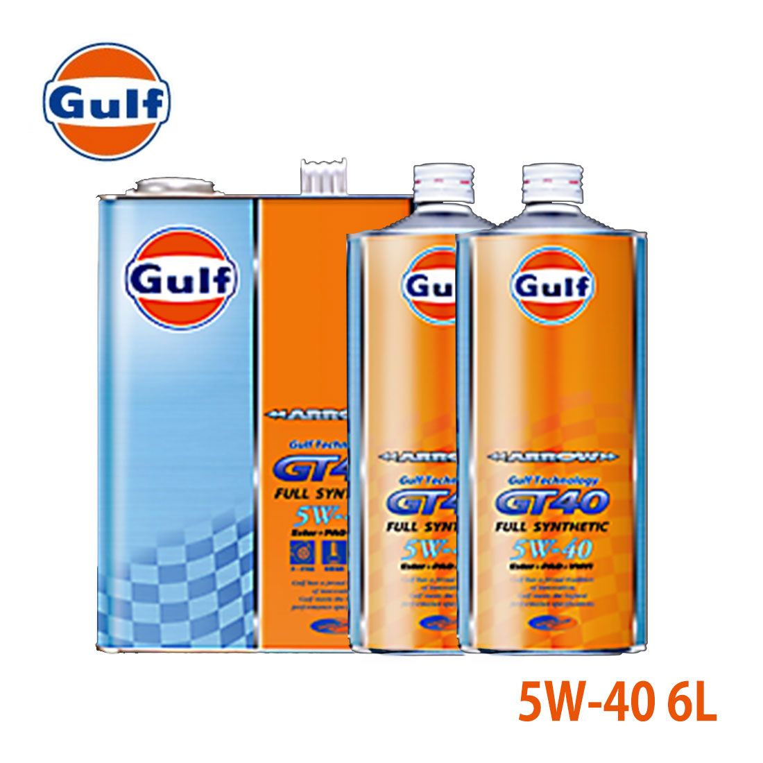 Gulf ガルフ アロー GT40 エンジンオイル 5W-40 6L ニッサン GT