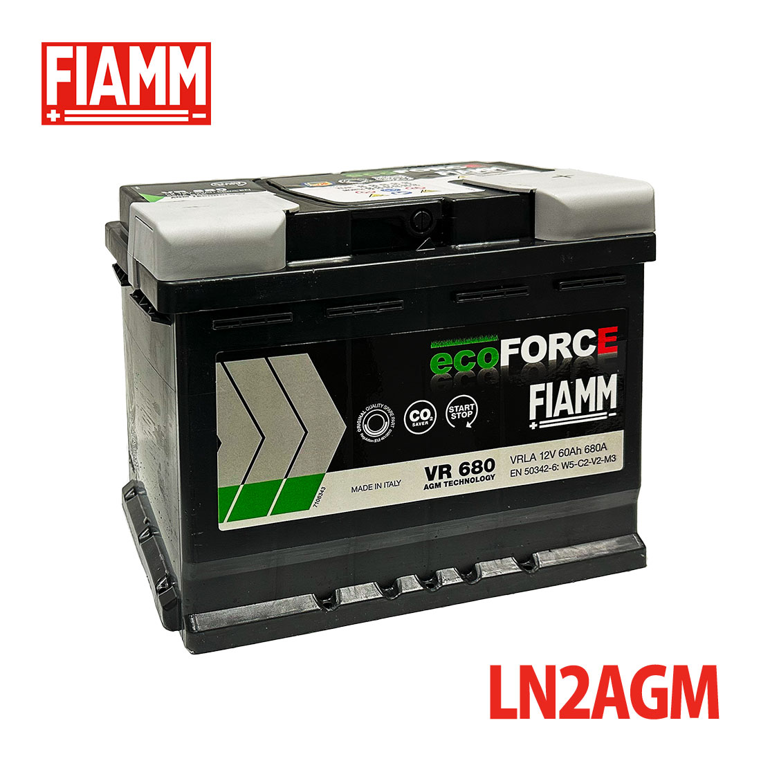 FIAMM VR 680 自動車用バッテリー FIAMM フィアム バッテリー LN2AGM VR680 7906199 : オートサポート