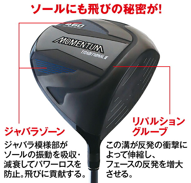 ドライバー 高反発 460cc チタン カーボンシャフト 45インチ 右打ち用