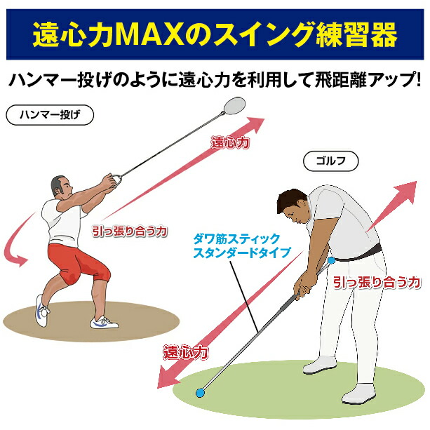 スイング練習器具 飛距離・筋力・体幹アップ 遠心力MAX 46.5インチ