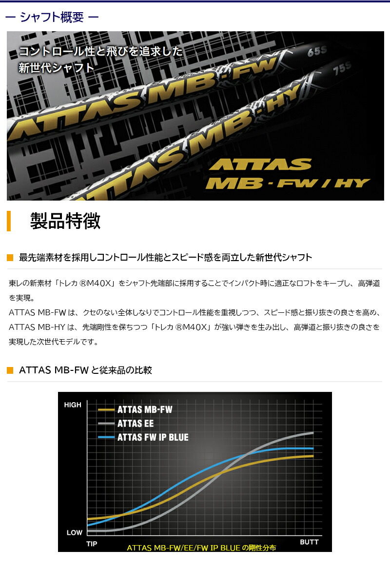 キャロウェイFW用 スリーブ付きシャフト USTマミヤ ATTAS MB-FW