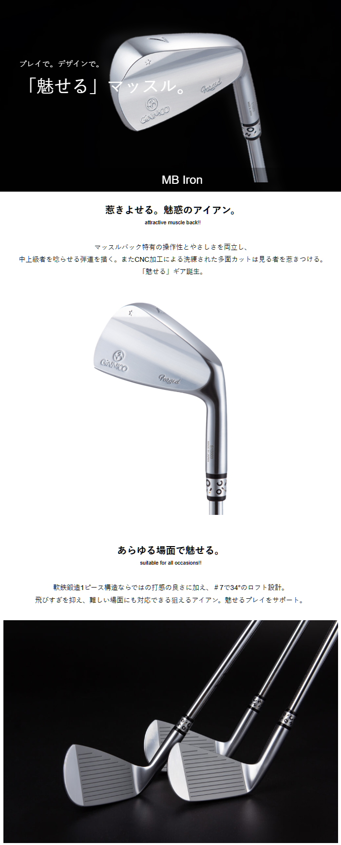 地クラブ系ヘッド イオンスポーツ EONSPORTS GINNICO MB IRON #5-#P 6セット ・ ジニコ