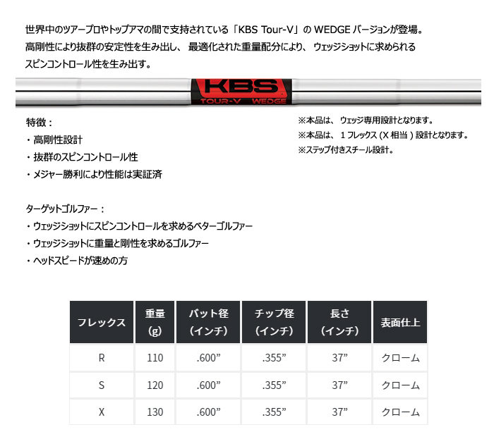 安心の正規販売店】ケービーエス（ウェッジ用シャフト）KBS Wedge・KBSウェッジ :10gl10241:地クラブ系カスタム専門店 Golfoo  - 通販 - Yahoo!ショッピング