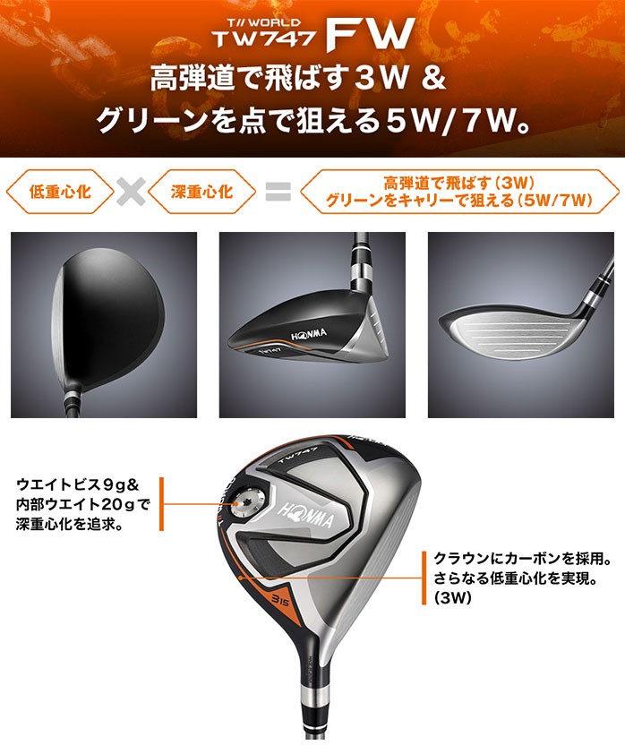 本間ゴルフ ゴルフ フェアウェイウッド TW747-FW VIZARD for TW747シャフト 3W 5W FD FP フレックス HONMA : honma-fw-004:ゴルフパートナー 別館 - 通販 - Yahoo!ショッピング