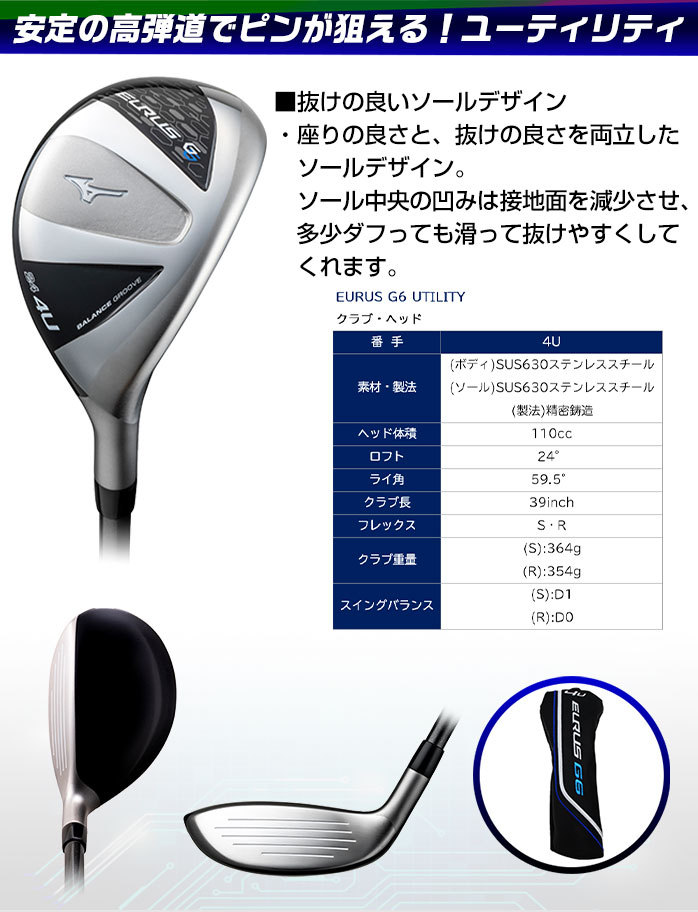 ミズノ ゴルフ EURUS G6 ユーラス メンズ クラブセット 10本 セット 1W