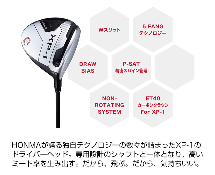 店頭展示品 新品未使用 ホンマ ゴルフ TOUR WORLD XP-1 ドライバー 1W 9.5 10.5 HL VIZARD 43 本間 HONMA