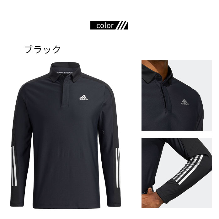 アディダス ゴルフ ウエア 保温 ファブリックミックス 長袖 ボタンダウンシャツ COLD.RDY BO340 adidas