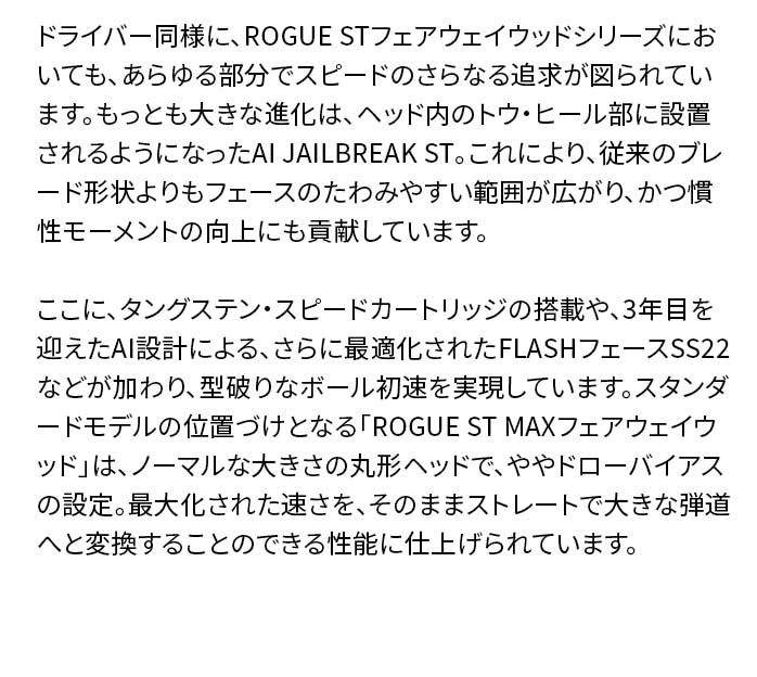 店頭展示品 キャロウェイ ゴルフ フェアウェイウッド ROGUE ST MAX