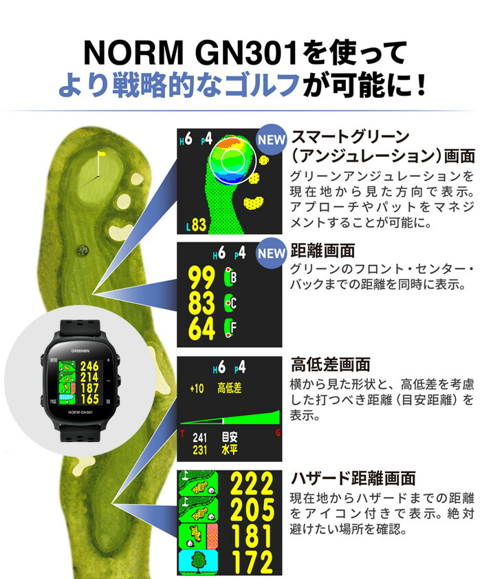 GREENON（グリーンオン） 距離計 ザ・ゴルフウォッチ ゴルフ GPS 時計