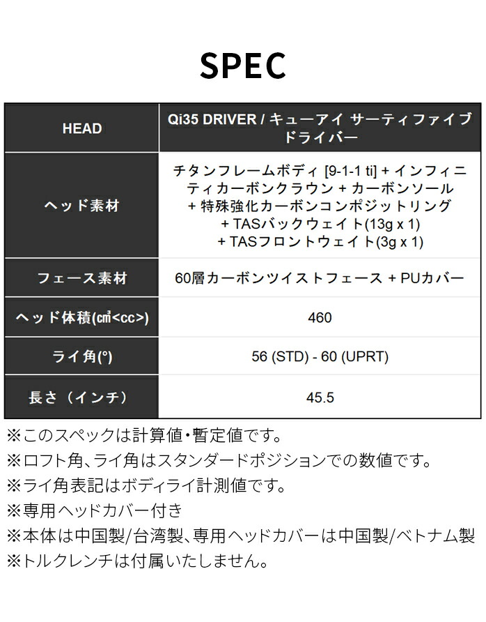 テーラーメイド ゴルフ Qi35 ドライバー Driver 9° 10.5° Diamana