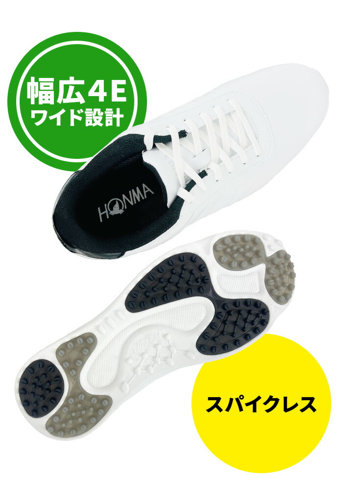 本間ゴルフ25 SR12503 ユニセックス 4E紐式スパイクレス シューズ