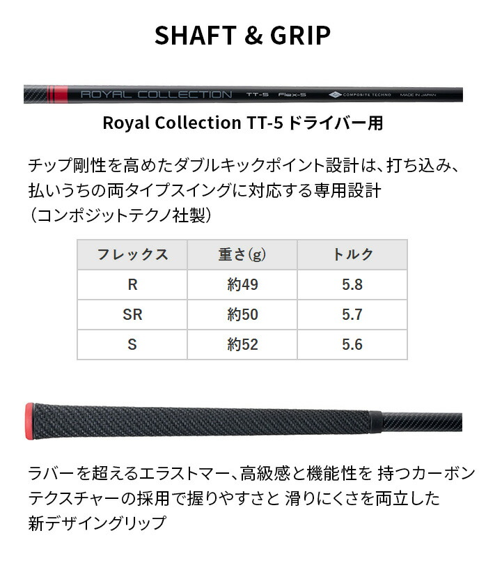 ロイヤルコレクション TM−X ドライバー 10.5° 9.5° TT−5 DR